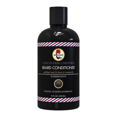 BAHAWAT Beard Conditioner - Barbershop - 8 fl. oz. - Sulfate free - with biotin, provitamin B5, Blackseed oil, Jojoba Oil, Natural Ingredients for a Gentle, Deep Cleanse-Strengthening Wash