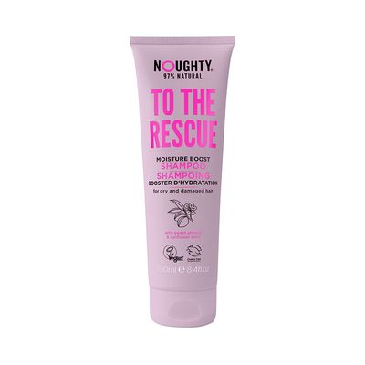 Noughty 97 Natural To The Rescue Moisture Boost Shampoo, to Gently Cleanse and Replenish Lost Moisture with Sweet Almond and Sunflower Seed, Sulphate Free Vegan Haircare 250ml