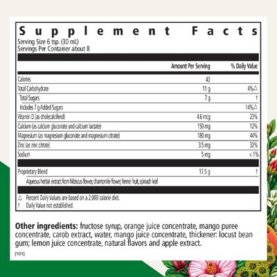 Floradix Calcium Magnesium Liquid Herbal Mineral Supplement - Bone Support Supplement with Calcium, Magnesium, Vitamin D Zinc - Vegetarian, Non-GMO - 8.5 fl oz