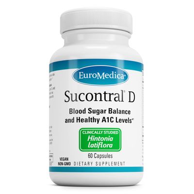 Euromedica Sucontral D - B-Complex Folate Supplement - Carbohydrate Metabolism Support - Vitamin Mineral Supplement with Zinc Chromium - 60 Capsules