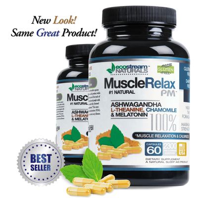 Natural Night-Time Support Muscle Relax PM - Over 2,300 Milligrams Strength - Ease Night Time Capsules Rest Support with Magnesium, Ashwaganha, Valerian, Passion Flower