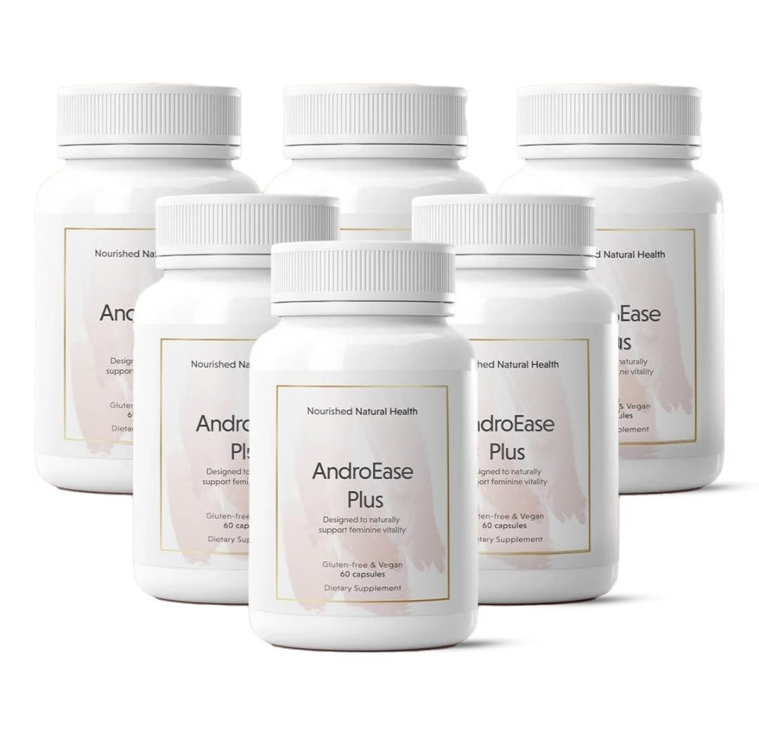 Nourished AndroEase Plus - Natural Balance Supplement for Women - Vegan Formula with Zinc Saw Palmetto -360 Capsules for Daily Wellness Vitality - Made in USA