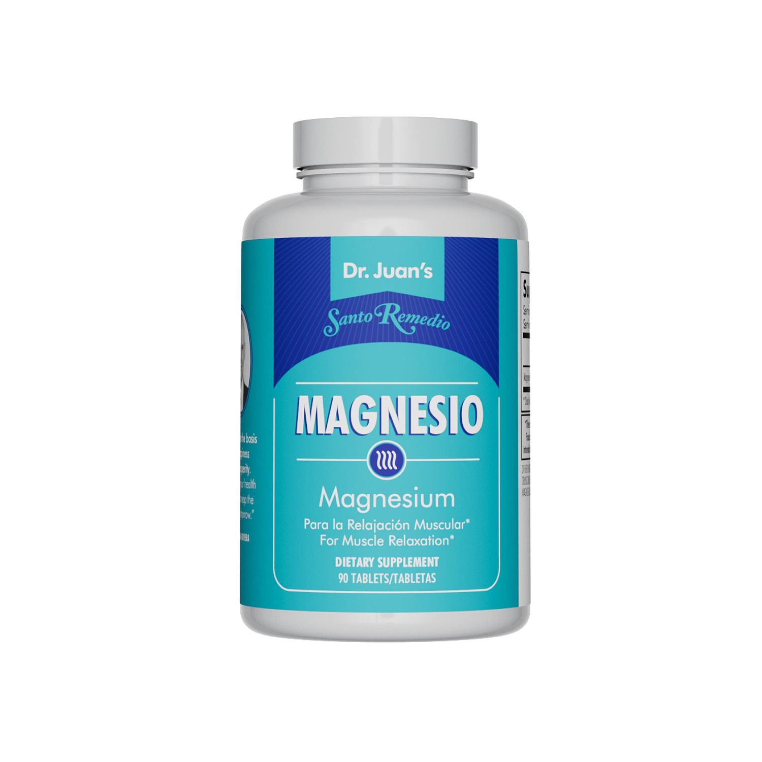 Santo Remedio Magnesium, Supports Muscle Relaxation, Dietary Supplement, Magnesium Citrate 300 mg, No Artificial Flavors, No Artificial Colors, 90 Tablets (90 Servings)