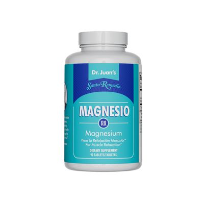 Santo Remedio Magnesium, Supports Muscle Relaxation, Dietary Supplement, Magnesium Citrate 300 mg, No Artificial Flavors, No Artificial Colors, 90 Tablets (90 Servings)