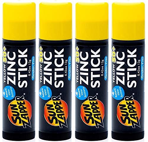 Sun Zapper Zinc Stick SPF 50 Sunscreen (4 Pack) 0.42 oz stick - Yellow
