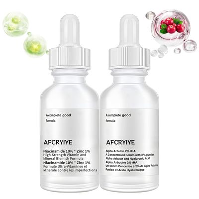 Women&#39;s Facial Treatment Set: 2 Alpha Arbutin Hyaluronic Acid And Niacinamide 10 Zinc 1 Facial Serum, Improve Skin Tone, Reduce Acne Formation, Moisturizing Anti-aging Serum, 30ML (2PC)