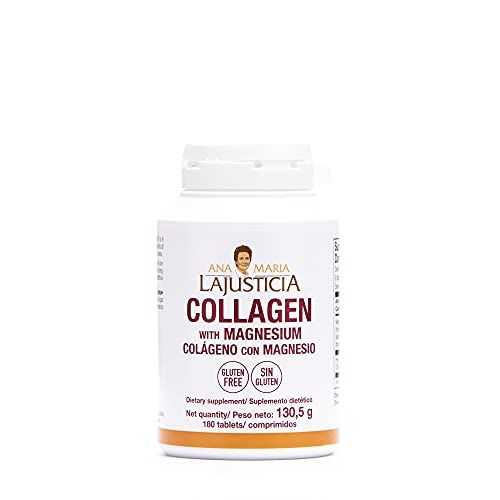Ana Maria LaJusticia Collagen with Magnesium 180 Tabs - Healthy Teeth, Skin Bones - Energy-Full - Gluten-Free - Easy-to-Use - Rejuvenates Your Skin Strengthens Nervous System - from Spain