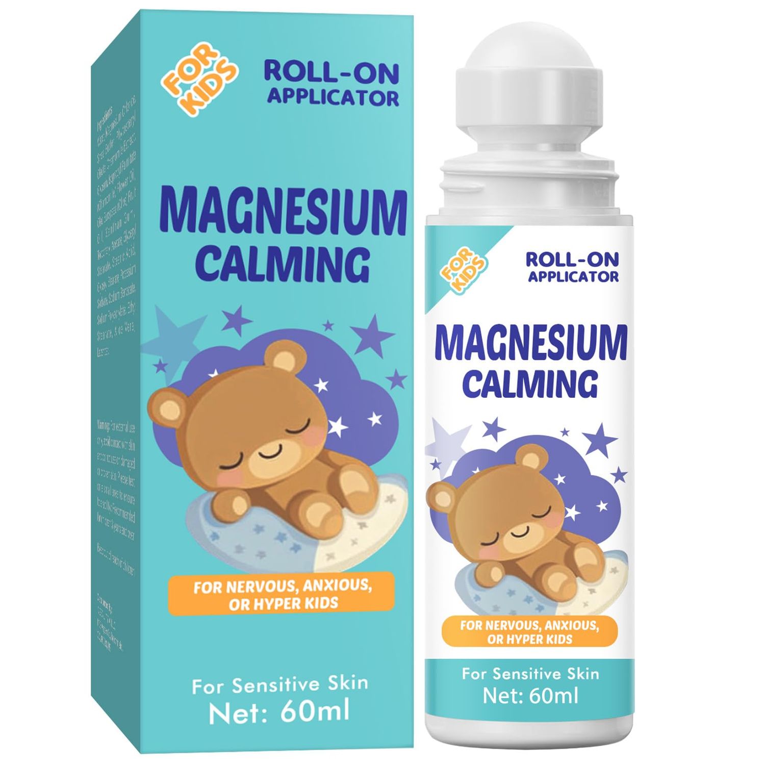 Magnesium Lotion for Kids Sleep, Bedtime Kids Magnesium Cream, Topical Roll-on Applicator Support Balanced Mood