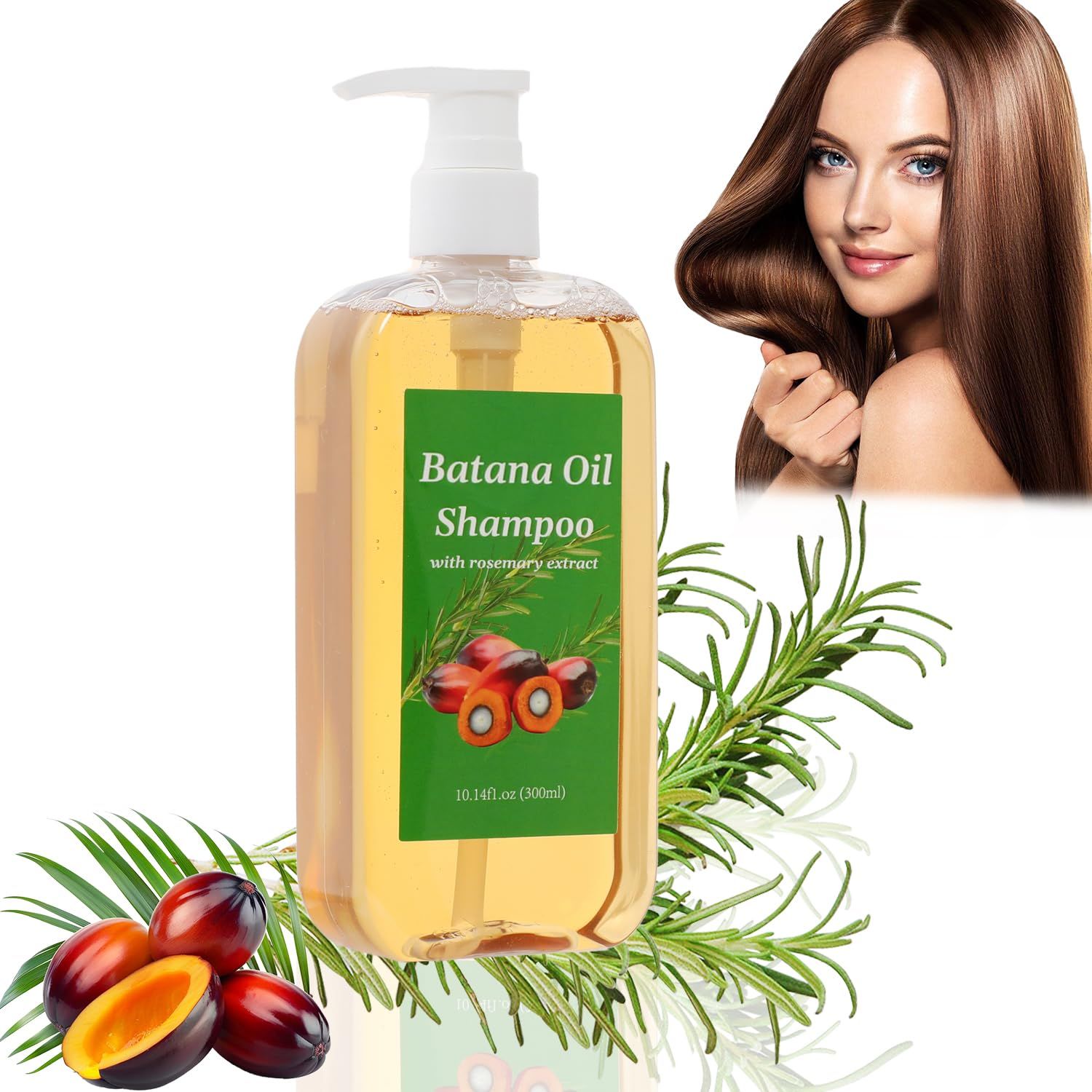 Shampoo De Batana, Rosemary Oil Shampoo,Batana Shampoo, Batana Shampoo with Rosemary Extract, Shampoo De Batana Para La Caida Del Cabello, Nourishing Regenerating for Men Women 300ml10.14 Fl.Oz