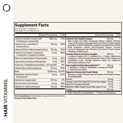 Codeage Hair Vitamins 10000 mcg Biotin, Keratin, Collagen, Vitamin A, B12, C, D3, E, Zinc, Turmeric, Probiotics, Enzymes, Inositol - Hair Care Support - Healthy Hair Supplement Pills - 2 Pack
