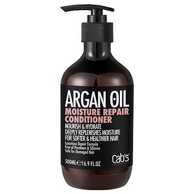 Cab&#39;s Moroccan Argan Oil Conditioner Restorative Hair Cream- for All Hair Types, Best Gift for Damaged, Curly or Frizzy Hair - Paraben FreeSafe for Color Treated Hair 16.9 fl oz