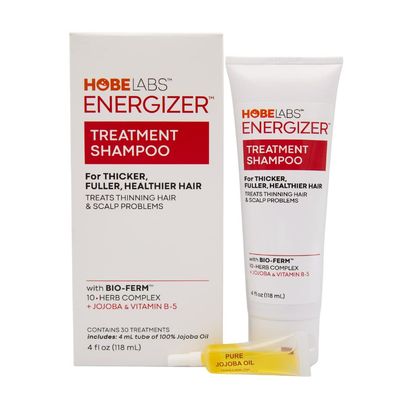Hobe Labs Energizer Treatment Shampoo with Jojoba Oil, 4 fl oz Bio- Ferm Penetrates and Removes Excess Sebum Without Chemicals, Soothes and Repairs Damaged Hair and Scalp
