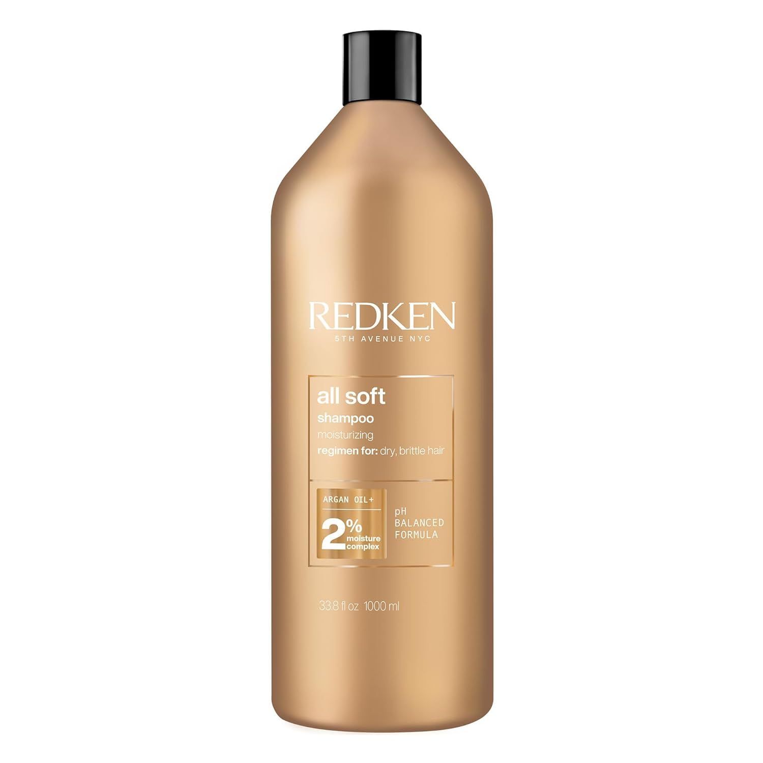 Redken All Soft Shampoo Moisturizes and Deeply Hydrates Softens, Smooths, and Adds Shine Nourishing Shampoo for Dry Hair Safe for Color-Treated Hair With Argan Oil