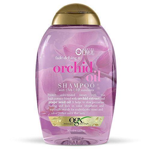 OGX Fade-Defying Orchid Oil Shampoo with UVAUVB Sun Filters, 13 Ounces
