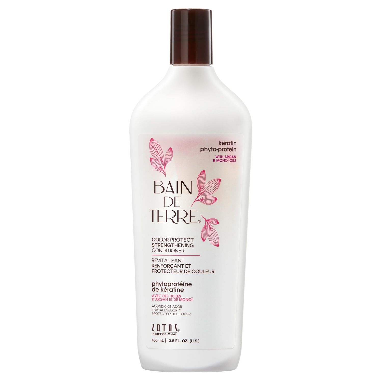 Bain de Terre Keratin Phyto-Protein Color Protect Strengthening Conditioner, Color-Safe Strengthening for Weak Damaged Hair, Sulfate-Free, Paraben-Free 13.5 Fl Oz