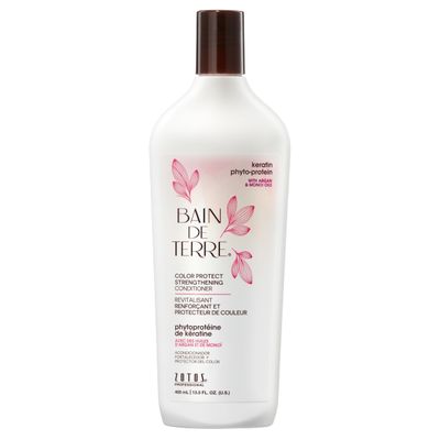 Bain de Terre Keratin Phyto-Protein Color Protect Strengthening Conditioner, Color-Safe Strengthening for Weak Damaged Hair, Sulfate-Free, Paraben-Free 13.5 Fl Oz