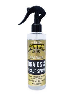 Rose Water Braids Scalp Spray, Black Panther Rose Water Multivitamin Leave-in Conditioner for Braids, Locs, Twists, and Naturals, 8 OZ
