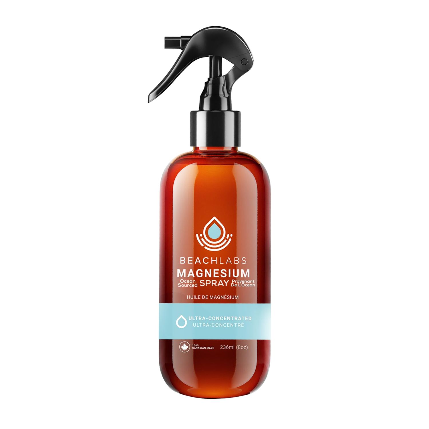 Beach Labs Magnesium Oil Spray - Ocean-Sourced Magnesium for Daily Wellness 100 Natural with 40 Trace Minerals 8 fl oz