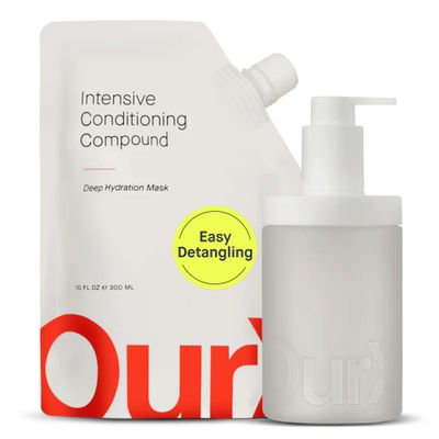 OurX Intensive Conditioning Compound 300ml (with Dispenser) - Deep Hair Mask for Curly, Frizzy Coily Hair Hydrating Mask with Squalane Peptides for Repair, Moisture Definition