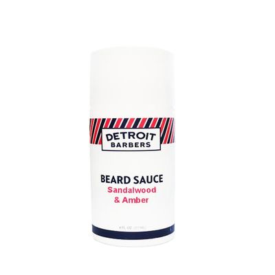 DETROIT BARBERS Beard Sauce Leave-In Beard Conditioner - Deep Conditioning for Soft, Smoother, Touchable Beards - Unlock the Secret to a Healthy, Stylish Mane - Sandalwood Amber - 4 fl. oz