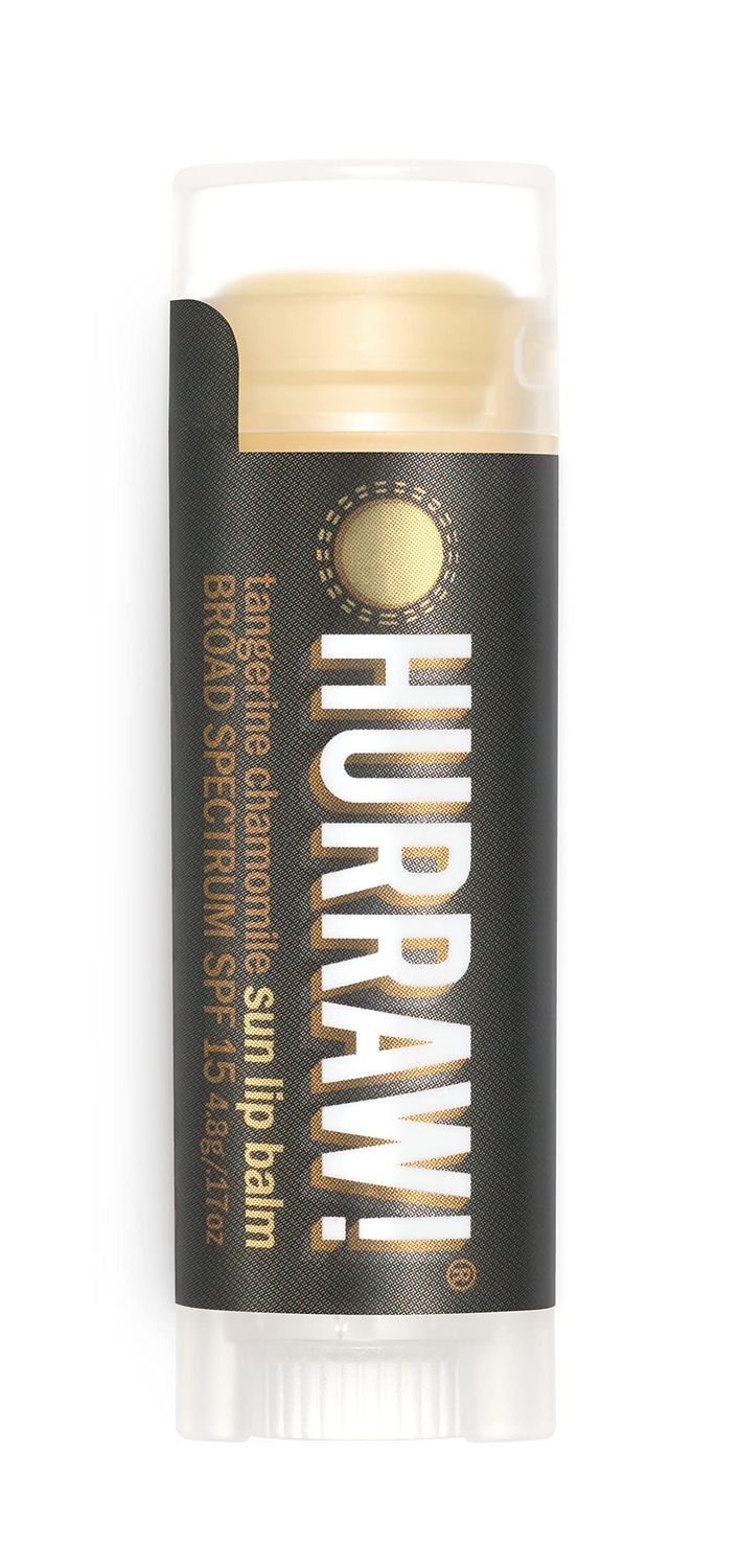 Hurraw! Sun Lip Balm (Zinc Oxide Protection, Broad Spectrum SPF 15, Tangerine, Chamomile): Organic, Certified Vegan, Gluten Free. Non-GMO, 100 Natural. Bee, Shea, Soy and Palm Free. Made in USA