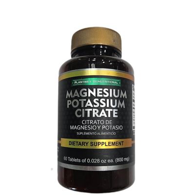 Magnesium Potassium Citrate Nutricost Potassium (400mg) Magnesium (400 mg) Citrates, 60Capsules -PLANTIMEX Dietary Supplement 60 Tablets. (800 mg)