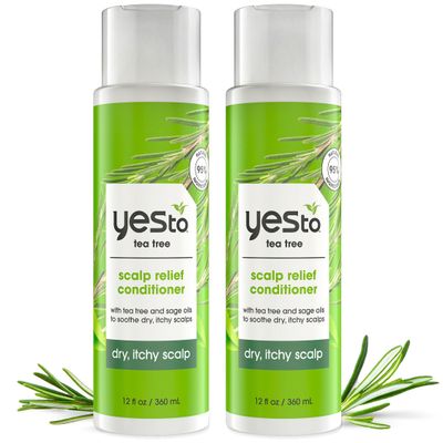 Yes To Tea Tree Scalp Relief Conditioner, Finishing Step To Calm Dry Itchy Scalp, Hydrates Softens Hair With Long Lasting Moisture, With Tea Tree Sage Oil, Natural, Cruelty Free, 12 Fl Oz 2PK