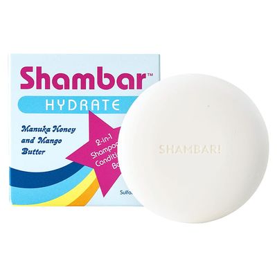 Shambar HYDRATE All Natural Shampoo and Conditioner Bar Solid Hair Wash with Manuka Honey Mango Sulfate Free Color Safe Shampoo Bar for All Hair Types (100g)
