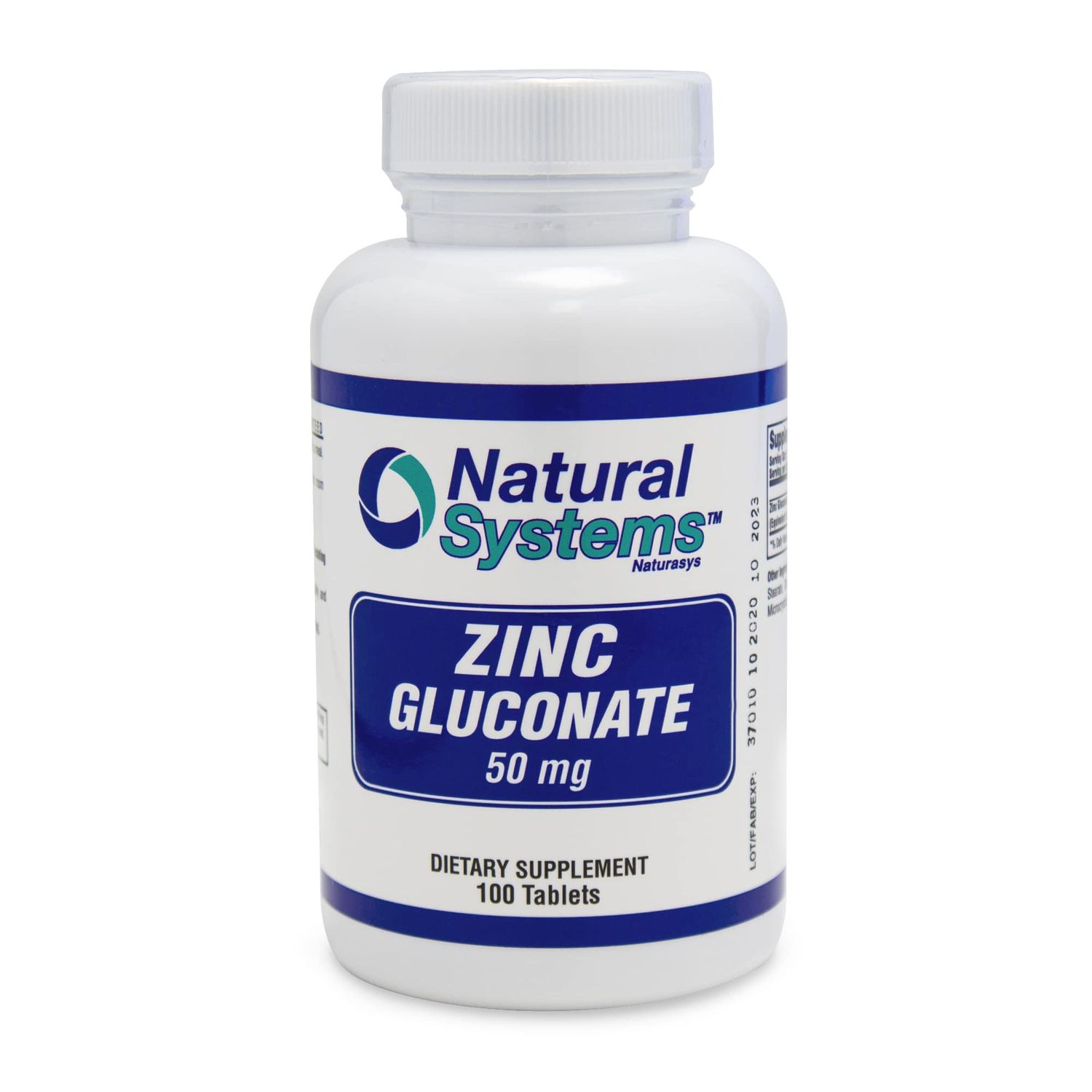 Natural Systems Zinc Gluconate 50 mg - Supports Your Immune System - Helps Bone and Muscle Strength - Elemental Minerals for Your Diet - Great Nutrition Supplement