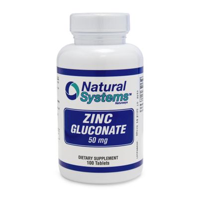 Natural Systems Zinc Gluconate 50 mg - Supports Your Immune System - Helps Bone and Muscle Strength - Elemental Minerals for Your Diet - Great Nutrition Supplement