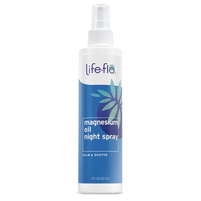 Life-flo Magnesium Oil Night Spray, Soothing Magnesium Spray wMagnesium Chloride from Zechstein Seabed and Lavender Oil, Calms and Relaxes Body and Mind, 60-Day Guarantee, Not Tested on Animals, 8oz
