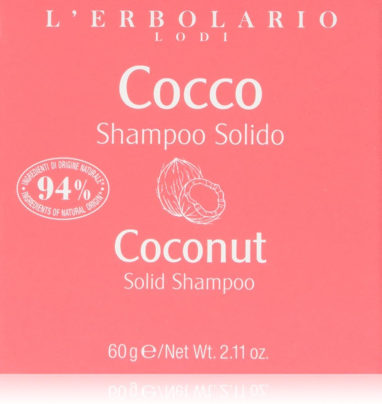 LErbolario Solid Shampoo - Coconut for Unisex - 2.1 oz Shampoo