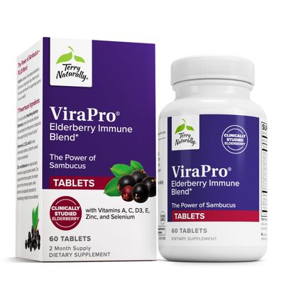 Terry Naturally ViraPro - Supplement with Herbal Blend for Immune Support - Supplement with Elderberry, Zinc Selenium - Support Immune Response - 60 Tablets