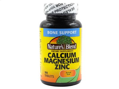 Nature&#39;s Blend Calcium Magnesium Zinc Tabs, Unflavored, 100 Count