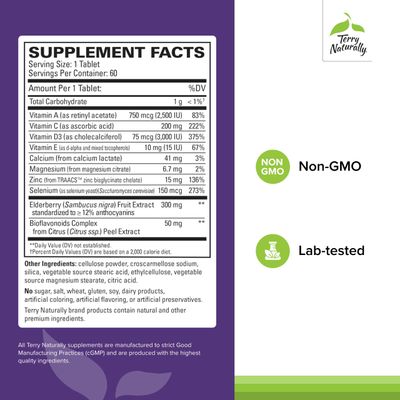 Terry Naturally ViraPro - Supplement with Herbal Blend for Immune Support - Supplement with Elderberry, Zinc Selenium - Support Immune Response - 60 Tablets