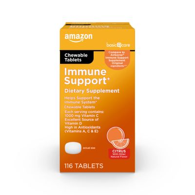 Amazon Basic Care - Chewable Tablets, Immune Support Citrus Chew Tablets, 116 Count