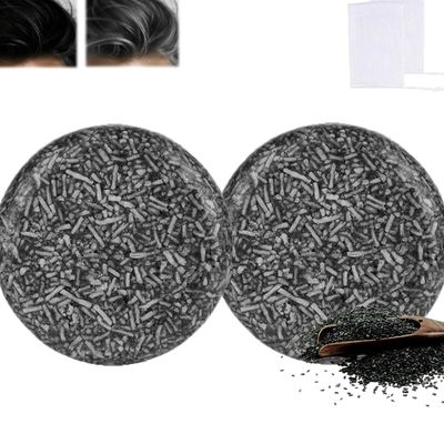 TYAYW Gray Hair Reverse Bar Shampoo, Natural Black Soap for Grey Hair, Mane Gray Reverse Bar Soap-Deep Cleaning Moisturizing, Hair Darkening Shampoo for Men and Women 2PCS