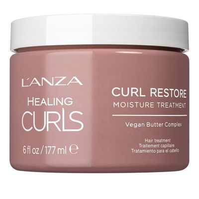 L&#39;ANZA Healing Curls Curl Restore Moisture Treatment - Intensely Moisturizing Leave-In Curl Defining Cream for Taming Frizz and Protection from Heat with Sulphate Free, Paraben Free Formula (6 Fl Oz)