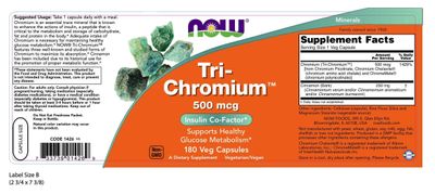 NOW Foods - Tri-Chromium 500 mcg. - 180 Vegetarian Capsules