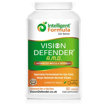 AREDS2 VISION DEFENDER AMD Supplement: Lutein, Zeaxanthin, Zinc, Vitamin E - AREDS 2 Eye Vitamins, Minerals, Nutrients for Eyes. 3 Months Supply (90 tablets) One Daily Vegan Eye Supplement. Made in UK