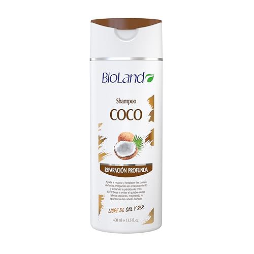 BioLand Coconut Shampoo - Nourishing Strengthening Shampoo for Dry Curly Hair - 13.53 fl oz (400mL)