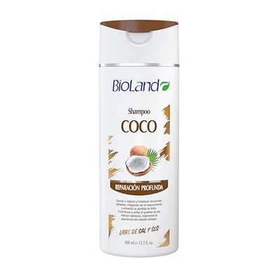 BioLand Coconut Shampoo - Nourishing Strengthening Shampoo for Dry Curly Hair - 13.53 fl oz (400mL)