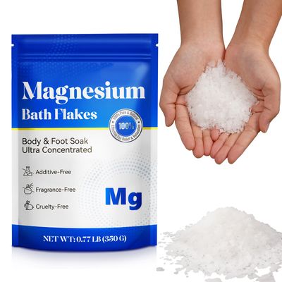 Magnesium Flakes for Bath Ultra Pure Magnesium Chloride Flakes Highly Concentrated Use for Magnesium Bath Body Soak or Foot Soak - Hydration Skin 350g
