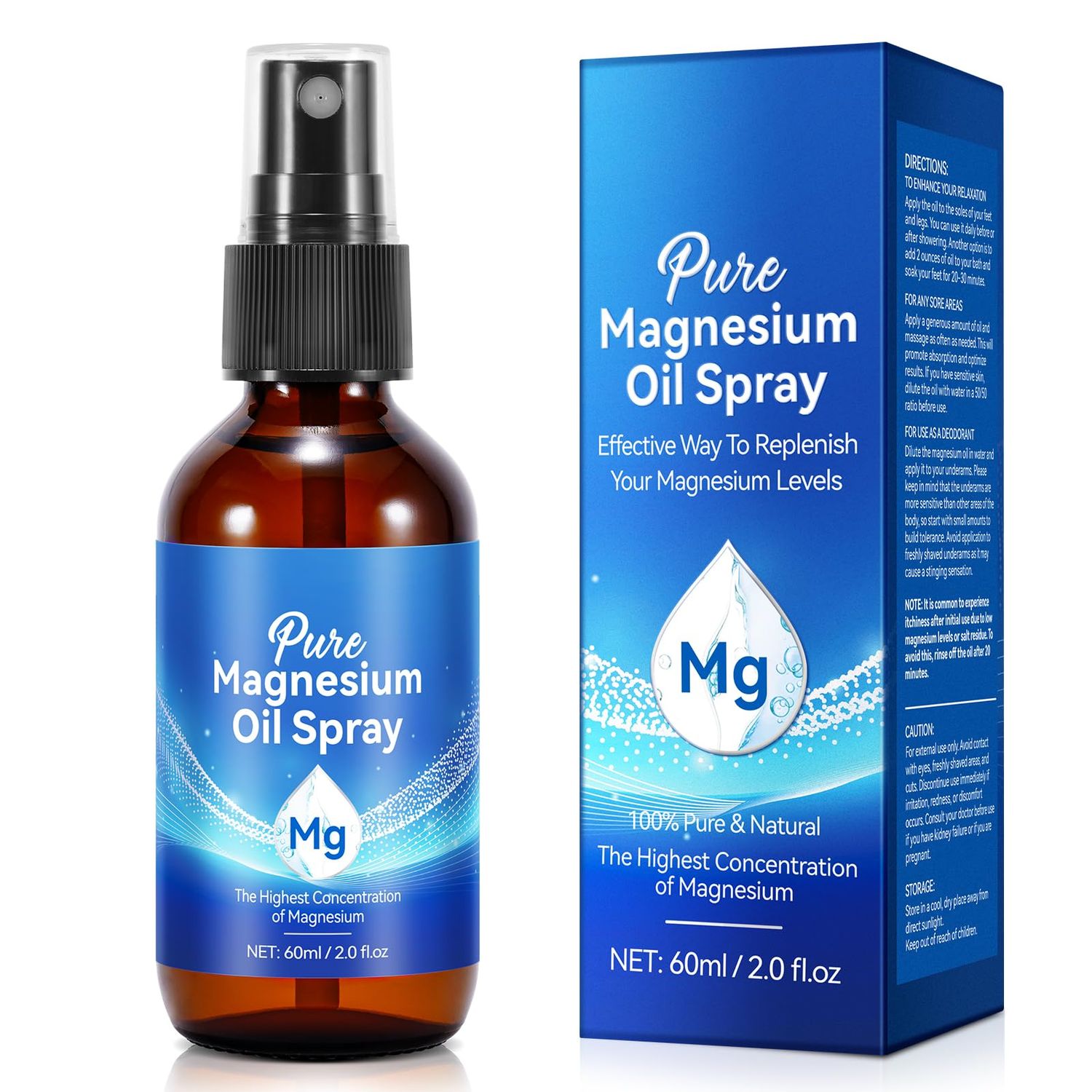 HUYEHF Pure Magnesium Oil Spray - Organic Magnesium Spray for Feet Natural Magnesium Body Spray 100 Magnesium Spray for Relaxing Rejuvenating Muscles