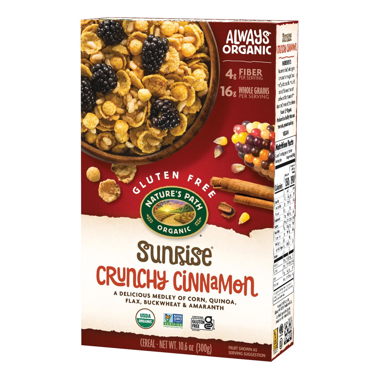 Nature&#39;s Path Organic Gluten-Free Cereal, Crunchy Cinnamon Sunrise, 10.6 Ounce Box (Pack of 6)