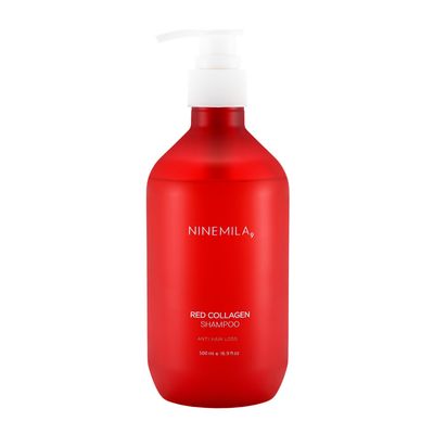 NINEMILA Red Collagen Shampoo for Healthy, Shiny Hair, Dual Collagen-Infused Shampoo for Damaged Hair and Hard Water shampooing (500ml, 16.9floz) (16.90 Flz oz)