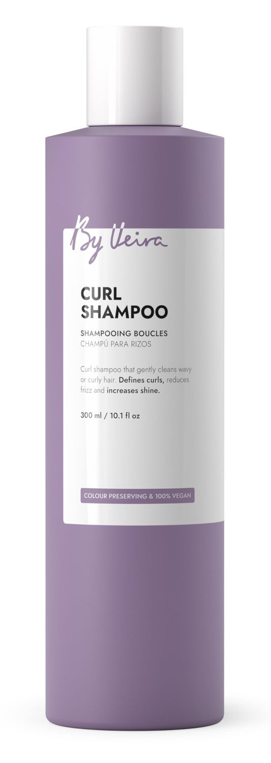 By Veira, Curl Shampoo 10.1 Fl Oz, Gently Cleanses Defines Curly Wavy Hair, Reduces frizz Increases shine, Colour preserving, 100 vegan SulphateSilicone free