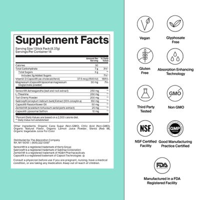 Calm Drink Mix - Relaxation Aid with Magnesium, Ashwagandha, L-Theanine, Vitamin D - Supports Cortisol Regulation and Mood for Men Women - Watermelon Lemonade Flavor 28 Sticks