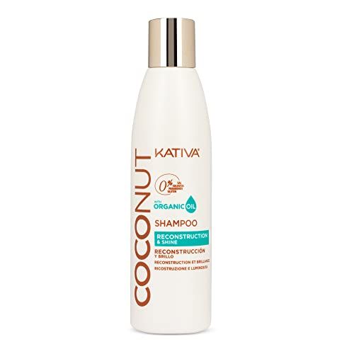 Kativa Shampoo, Coconut, 250 ML, Rebuilds and Repairs Extremely Damaged, Sensitized, Dehydrated and Dull Hair Salt, Sulfate, Gluten Paraben Free