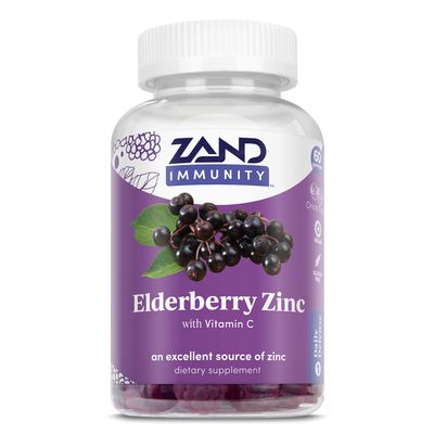 Zand Elderberry Zinc Immunity Gummies with Vitamin C Year-Round Immune Support for Children Adults 60ct, 30 Serv.